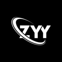 logotipo zy. carta zy. design de logotipo de carta zyy. iniciais zyy logotipo ligado com círculo e logotipo monograma maiúsculo. tipografia zyy para marca de tecnologia, negócios e imóveis. vetor