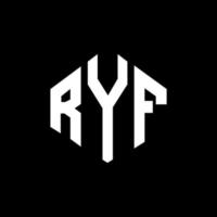 design de logotipo de letra ryf com forma de polígono. ryf polígono e design de logotipo em forma de cubo. modelo de logotipo de vetor hexágono ryf cores brancas e pretas. ryf monograma, logotipo de negócios e imóveis.
