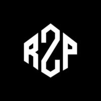 design de logotipo de carta rzp com forma de polígono. rzp polígono e design de logotipo em forma de cubo. modelo de logotipo de vetor hexágono rzp cores brancas e pretas. monograma rzp, logotipo de negócios e imóveis.