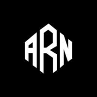 design de logotipo de carta arn com forma de polígono. arn polígono e design de logotipo em forma de cubo. modelo de logotipo de vetor hexágono arn cores brancas e pretas. arn monograma, logotipo de negócios e imóveis.