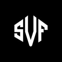 design de logotipo de carta svf com forma de polígono. svf polígono e design de logotipo em forma de cubo. modelo de logotipo de vetor hexágono svf cores brancas e pretas. svf monograma, logotipo de negócios e imóveis.