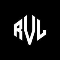 design de logotipo de carta rvl com forma de polígono. rvl polígono e design de logotipo em forma de cubo. modelo de logotipo de vetor hexágono rvl cores brancas e pretas. rvl monograma, logotipo de negócios e imóveis.
