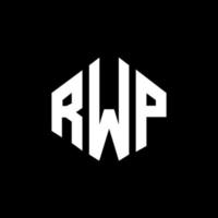 design de logotipo de carta rwp com forma de polígono. rwp polígono e design de logotipo em forma de cubo. modelo de logotipo de vetor hexágono rwp cores brancas e pretas. rwp monograma, logotipo de negócios e imóveis.