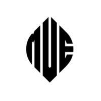 design de logotipo de letra de círculo mve com forma de círculo e elipse. mve letras de elipse com estilo tipográfico. as três iniciais formam um logotipo circular. mve círculo emblema abstrato monograma carta marca vetor. vetor