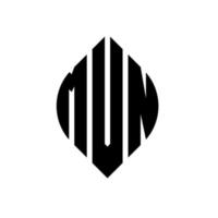design de logotipo de letra de círculo mvn com forma de círculo e elipse. letras de elipse mvn com estilo tipográfico. as três iniciais formam um logotipo circular. mvn círculo emblema abstrato monograma carta marca vetor. vetor