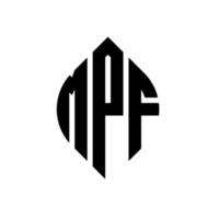 design de logotipo de carta de círculo mpf com forma de círculo e elipse. letras de elipse mpf com estilo tipográfico. as três iniciais formam um logotipo circular. mpf círculo emblema abstrato monograma carta marca vetor. vetor