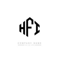 design de logotipo de letra hfi com forma de polígono. polígono hfi e design de logotipo em forma de cubo. modelo de logotipo de vetor hexágono hfi cores brancas e pretas. monograma hfi, logotipo de negócios e imóveis.