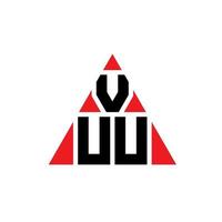 design de logotipo de letra de triângulo vuu com forma de triângulo. monograma de design de logotipo de triângulo vuu. modelo de logotipo de vetor de triângulo vuu com cor vermelha. vuu logotipo triangular logotipo simples, elegante e luxuoso.