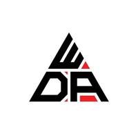 design de logotipo de letra triângulo wda com forma de triângulo. monograma de design de logotipo de triângulo wda. modelo de logotipo de vetor triângulo wda com cor vermelha. logotipo triangular wda logotipo simples, elegante e luxuoso. wda