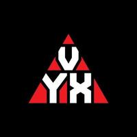design de logotipo de letra triângulo vyx com forma de triângulo. monograma de design de logotipo de triângulo vyx. modelo de logotipo de vetor de triângulo vyx com cor vermelha. logotipo triangular vyx logotipo simples, elegante e luxuoso.