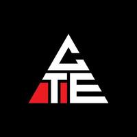 design de logotipo de carta triângulo cte com forma de triângulo. monograma de design de logotipo de triângulo cte. modelo de logotipo de vetor triângulo cte com cor vermelha. logotipo triangular cte logotipo simples, elegante e luxuoso.