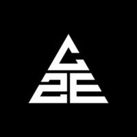 design de logotipo de letra de triângulo cze com forma de triângulo. monograma de design de logotipo de triângulo cze. modelo de logotipo de vetor de triângulo cze com cor vermelha. logotipo triangular cze logotipo simples, elegante e luxuoso.