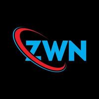 logotipo zwn. carta zwn. design de logotipo de letra zwn. iniciais zwn logotipo ligado com círculo e logotipo monograma maiúsculo. tipografia zwn para marca de tecnologia, negócios e imóveis. vetor