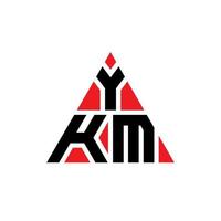 design de logotipo de letra de triângulo ykm com forma de triângulo. monograma de design de logotipo de triângulo ykm. modelo de logotipo de vetor de triângulo ykm com cor vermelha. logotipo triangular ykm logotipo simples, elegante e luxuoso.