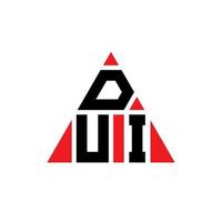 design de logotipo de letra de triângulo dui com forma de triângulo. monograma de design de logotipo de triângulo dui. modelo de logotipo de vetor dui triângulo com cor vermelha. logotipo triangular dui logotipo simples, elegante e luxuoso.