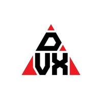 design de logotipo de letra triângulo dvx com forma de triângulo. monograma de design de logotipo de triângulo dvx. modelo de logotipo de vetor dvx triângulo com cor vermelha. logotipo triangular dvx logotipo simples, elegante e luxuoso.