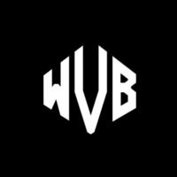 design de logotipo de carta wvb com forma de polígono. polígono wvb e design de logotipo em forma de cubo. modelo de logotipo de vetor hexágono wvb cores brancas e pretas. monograma wvb, logotipo de negócios e imóveis.