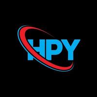 logotipo hpy. carta hype. design de logotipo de carta hpy. iniciais hpy logotipo ligado com círculo e logotipo monograma maiúsculo. tipografia hpy para marca de tecnologia, negócios e imóveis. vetor