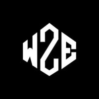 design de logotipo de carta wze com forma de polígono. wze polígono e design de logotipo em forma de cubo. modelo de logotipo de vetor hexágono wze cores brancas e pretas. monograma wze, logotipo de negócios e imóveis.