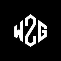 design de logotipo de letra wzg com forma de polígono. wzg polígono e design de logotipo em forma de cubo. wzg hexágono modelo de logotipo de vetor cores brancas e pretas. wzg monograma, logotipo de negócios e imóveis.