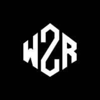 design de logotipo de carta wzr com forma de polígono. wzr polígono e design de logotipo em forma de cubo. wzr hexágono vector logo template cores brancas e pretas. monograma wzr, logotipo de negócios e imóveis.