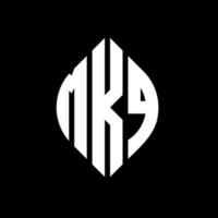 design de logotipo de letra de círculo mkq com forma de círculo e elipse. letras de elipse mkq com estilo tipográfico. as três iniciais formam um logotipo circular. mkq círculo emblema abstrato monograma carta marca vetor. vetor