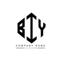 design de logotipo de carta biy com forma de polígono. biy polígono e design de logotipo em forma de cubo. biy hexágono modelo de logotipo de vetor cores brancas e pretas. biy monograma, logotipo de negócios e imóveis.