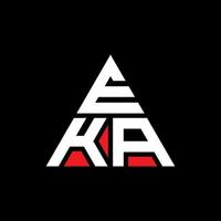design de logotipo de letra de triângulo eka com forma de triângulo. monograma de design de logotipo de triângulo eka. modelo de logotipo de vetor triângulo eka com cor vermelha. logotipo triangular eka logotipo simples, elegante e luxuoso.