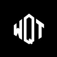 design de logotipo de letra wqt com forma de polígono. wqt polígono e design de logotipo em forma de cubo. wqt hexágono modelo de logotipo de vetor cores brancas e pretas. monograma wqt, logotipo de negócios e imóveis.