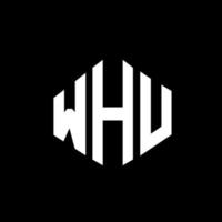 design de logotipo de carta whu com forma de polígono. whu design de logotipo em forma de polígono e cubo. whu modelo de logotipo de vetor hexágono cores brancas e pretas. whu monograma, logotipo de negócios e imóveis.