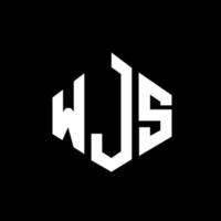 design de logotipo de carta wjs com forma de polígono. wjs polígono e design de logotipo em forma de cubo. wjs hexágono modelo de logotipo de vetor cores brancas e pretas. wjs monograma, logotipo de negócios e imóveis.