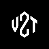 design de logotipo de carta vzt com forma de polígono. vzt polígono e design de logotipo em forma de cubo. vzt hexágono modelo de logotipo de vetor cores brancas e pretas. monograma vzt, logotipo de negócios e imóveis.