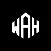 design de logotipo de carta wah com forma de polígono. wah polígono e design de logotipo em forma de cubo. wah hexágono modelo de logotipo de vetor cores brancas e pretas. wah monograma, logotipo de negócios e imóveis.