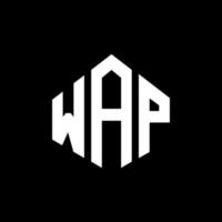 design de logotipo de carta wap com forma de polígono. wap polígono e design de logotipo em forma de cubo. wap hexágono modelo de logotipo de vetor cores brancas e pretas. wap monograma, logotipo de negócios e imóveis.