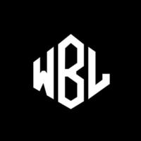 design de logotipo de carta wbl com forma de polígono. wbl polígono e design de logotipo em forma de cubo. modelo de logotipo de vetor wbl hexágono cores brancas e pretas. monograma wbl, logotipo de negócios e imóveis.