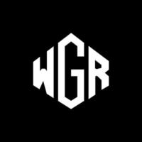 design de logotipo de carta wgr com forma de polígono. wgr polígono e design de logotipo em forma de cubo. modelo de logotipo de vetor hexágono wgr cores brancas e pretas. monograma wgr, logotipo de negócios e imóveis.