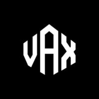 design de logotipo de carta vax com forma de polígono. vax polígono e design de logotipo em forma de cubo. modelo de logotipo de vetor hexágono vax cores brancas e pretas. vax monograma, logotipo de negócios e imóveis.