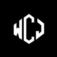 design de logotipo de carta wcj com forma de polígono. wcj polígono e design de logotipo em forma de cubo. wcj hexágono modelo de logotipo de vetor cores brancas e pretas. monograma wcj, logotipo de negócios e imóveis.
