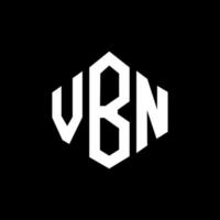 design de logotipo de carta vbn com forma de polígono. vbn polígono e design de logotipo em forma de cubo. vbn hexágono modelo de logotipo de vetor cores brancas e pretas. monograma vbn, logotipo de negócios e imóveis.