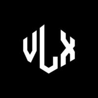 design de logotipo de carta vlx com forma de polígono. vlx polígono e design de logotipo em forma de cubo. vlx hexágono modelo de logotipo de vetor cores brancas e pretas. vlx monograma, logotipo de negócios e imóveis.