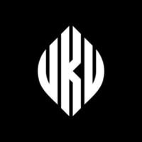 design de logotipo de letra de círculo uku com forma de círculo e elipse. letras de elipse uku com estilo tipográfico. as três iniciais formam um logotipo circular. uku círculo emblema abstrato monograma carta marca vetor. vetor