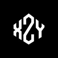 design de logotipo de letra xzy com forma de polígono. polígono xzy e design de logotipo em forma de cubo. xzy modelo de logotipo de vetor hexágono cores brancas e pretas. xzy monograma, logotipo de negócios e imóveis.