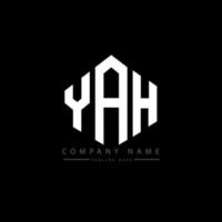 design de logotipo de carta yah com forma de polígono. yah polígono e design de logotipo em forma de cubo. yah hexágono modelo de logotipo de vetor cores brancas e pretas. yah monograma, logotipo de negócios e imóveis.
