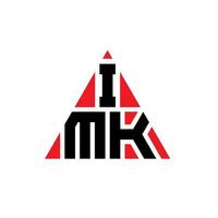 design de logotipo de letra de triângulo imk com forma de triângulo. monograma de design de logotipo de triângulo imk. modelo de logotipo de vetor imk triângulo com cor vermelha. logotipo triangular imk logotipo simples, elegante e luxuoso.