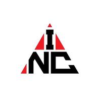 inc design de logotipo de letra de triângulo com forma de triângulo. inc monograma de design de logotipo de triângulo. inc modelo de logotipo de vetor triângulo com cor vermelha. inc logotipo triangular logotipo simples, elegante e luxuoso.