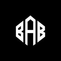 bab carta logotipo design com forma de polígono. bab polígono e design de logotipo em forma de cubo. bab hexágono modelo de logotipo de vetor cores brancas e pretas. bab monograma, logotipo de negócios e imóveis.