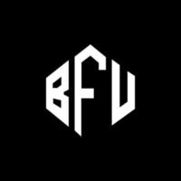 design de logotipo de carta bfu com forma de polígono. polígono bfu e design de logotipo em forma de cubo. modelo de logotipo de vetor hexágono bfu cores brancas e pretas. bfu monograma, logotipo de negócios e imobiliário.