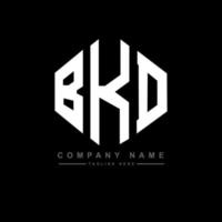 design de logotipo de letra bkd com forma de polígono. polígono bkd e design de logotipo em forma de cubo. modelo de logotipo de vetor hexágono bkd cores brancas e pretas. bkd monograma, logotipo de negócios e imóveis.