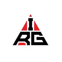 design de logotipo de letra triângulo irg com forma de triângulo. monograma de design de logotipo de triângulo irg. modelo de logotipo de vetor triângulo irg com cor vermelha. irg logotipo triangular logotipo simples, elegante e luxuoso.