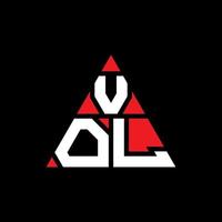 design de logotipo de letra de triângulo vol com forma de triângulo. monograma de design de logotipo de triângulo vol. modelo de logotipo de vetor vol triângulo com cor vermelha. vol logotipo triangular logotipo simples, elegante e luxuoso.